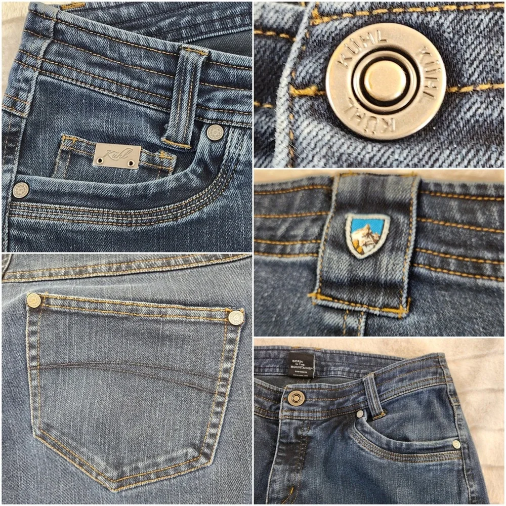Kuhl Women Blue Straight Leg Jeans Denim Pants Sz 8 Reg  Outdoor Hiking Momcore